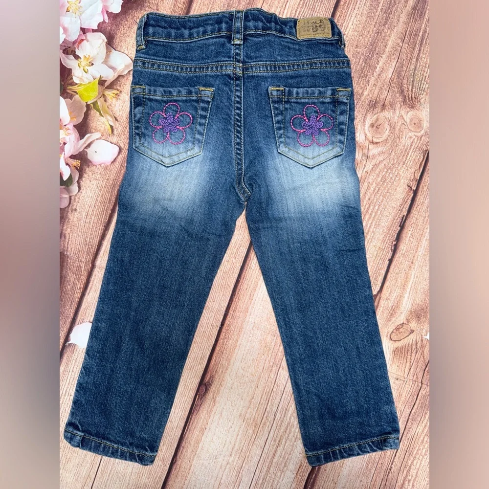 The Children's Place Dark Blue Embroidered Kids Jeans
